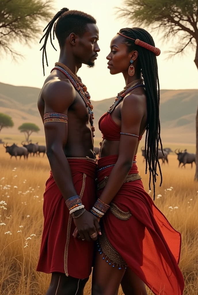 Two Masai who meet as lovers