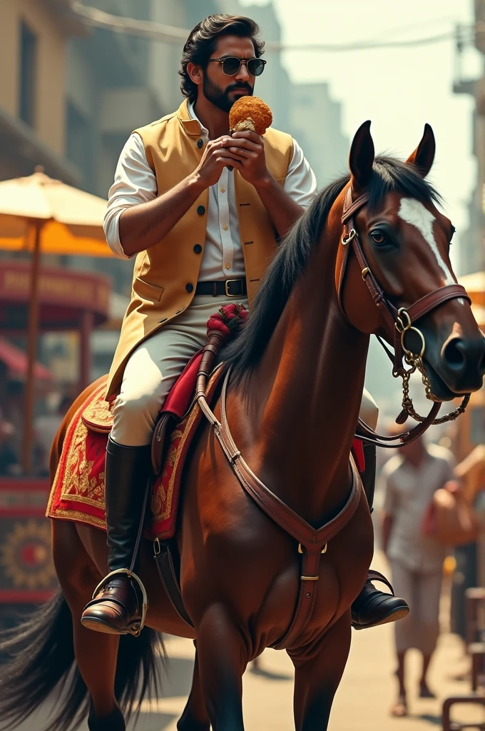Horse riding vada pav