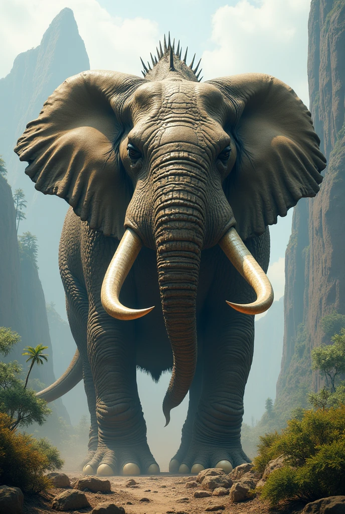 Elephant dinosaur and combined and created a new animal