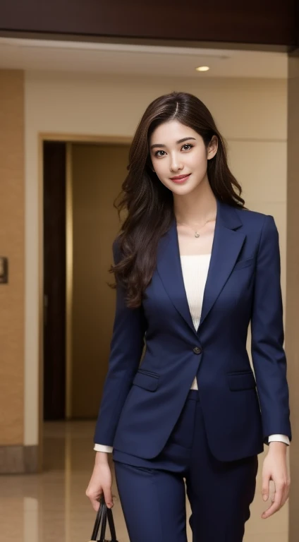 Tall and slender beauty、Beauty in suits、Colossal 、undershirt、Cool beauty、Career woman、Japan beauties、modeled、tiese，Hotel lobby