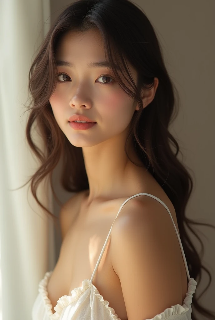 Beautiful girl without a bra
