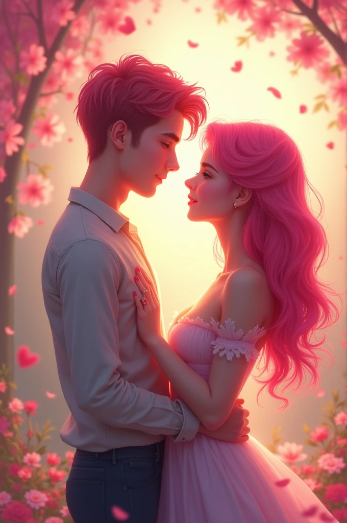 Pink hair couple