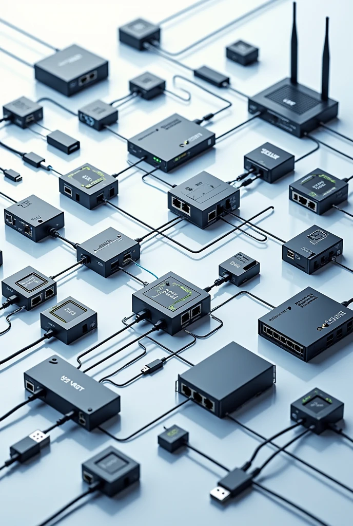 All Network devices like usb, repeater, ethernet card,usb, switch, bridge, model router, gateway etc