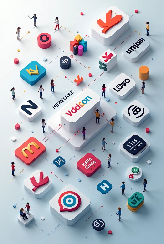 Image to show the value of the logo service with several logos around completing the image