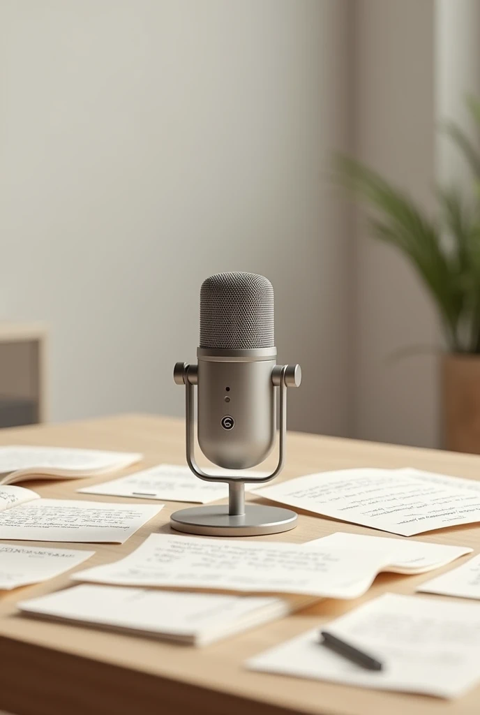 Generate a table with microphone and written Podcast Cuts BRW.