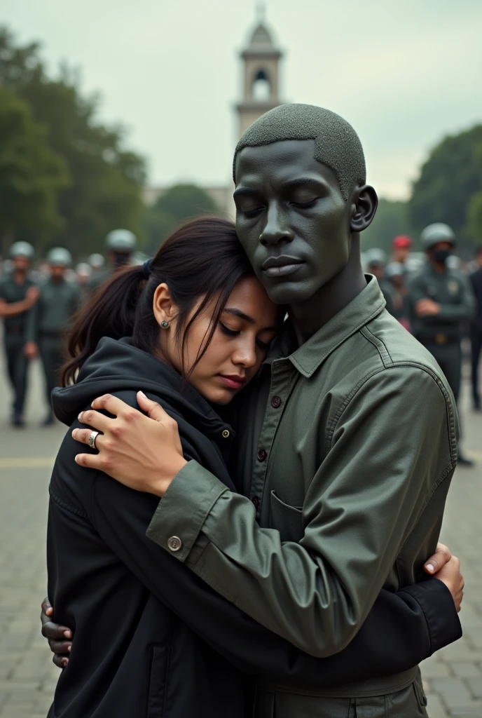 Take a photo of a student hugging a classmate killed during the Tlatelolco 68 massacre