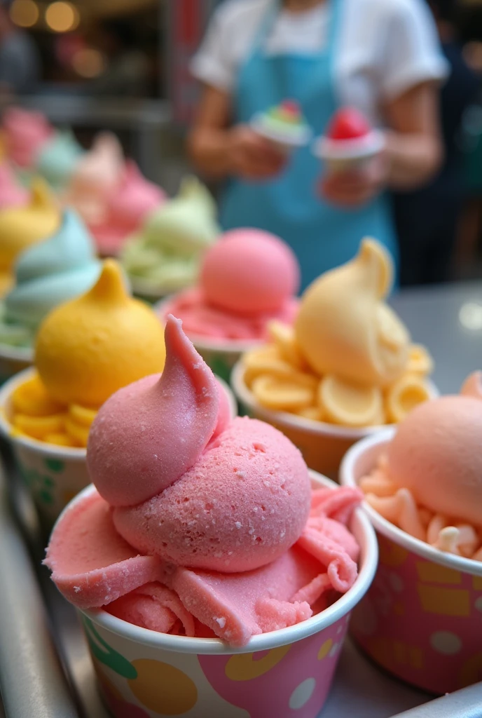 Description: Offer free samples of Sorvetes Gelados products. Small cups or sticks with portions of ice cream allow customers to sample the flavors.