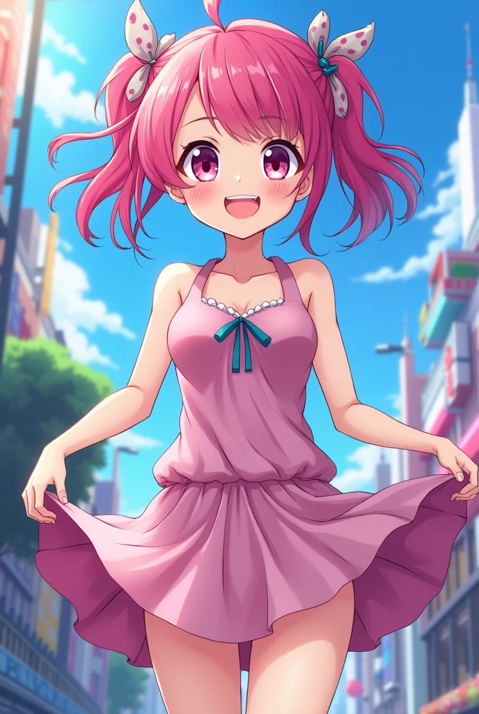 An anime character showing her panties