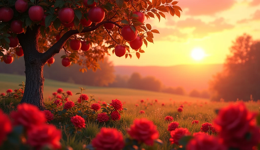 Red: Red, red, apples in a tree,
Red, red, roses, just for me.
Red is the color of the bright sunrise,
Red is the color of love in my eyes.