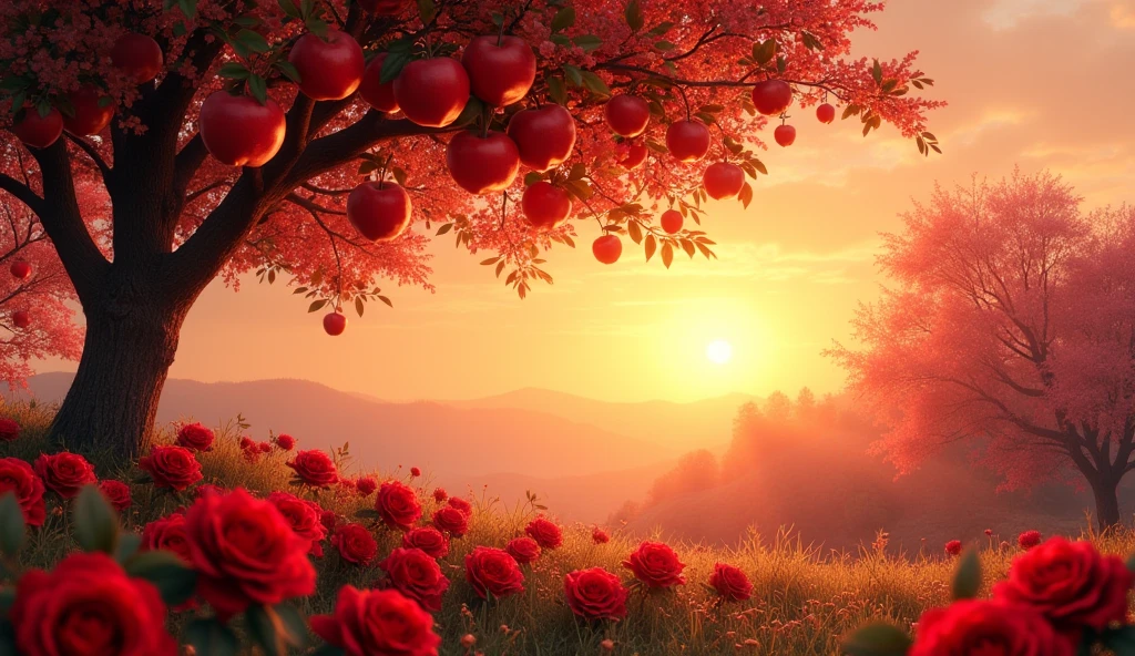 Red: Red, red, apples in a tree,
Red, red, roses, just for me.
Red is the color of the bright sunrise,
Red is the color of love in my eyes.