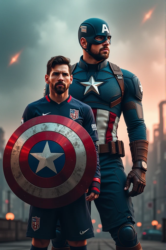 Messi et captain america sur une même photo