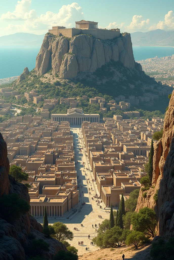 aerial view of the ancient city of athens