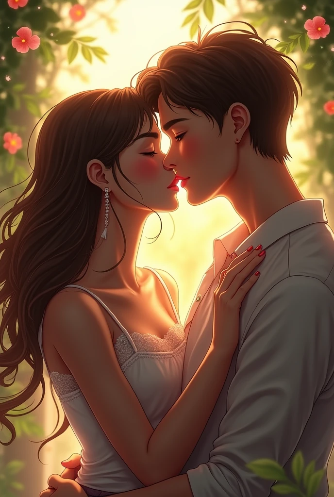 A girl kissin a boy on lips she kissed him