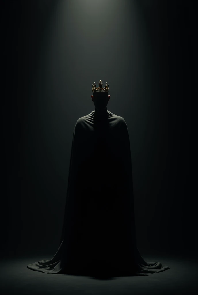 Generates a black background with a human shadow wearing a crown
