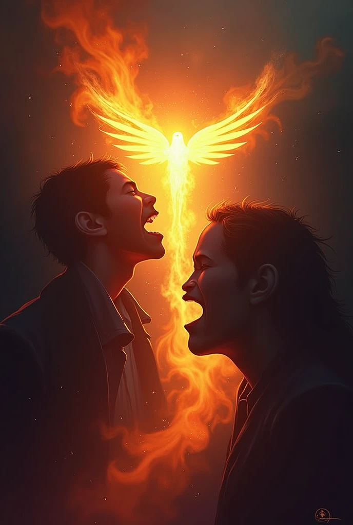 Create a logo that speaks (you know…)
With a trail of fire and the Holy Spirit at the end