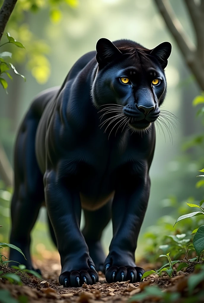 fat and muscular black panther