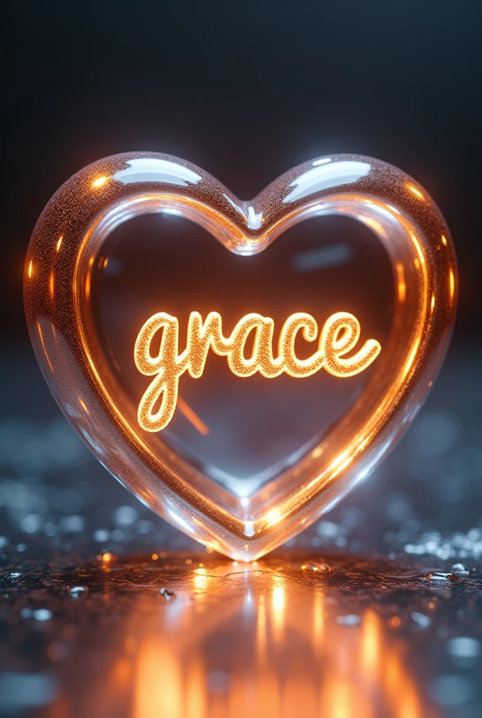 3d word Grace inside a shiny heart