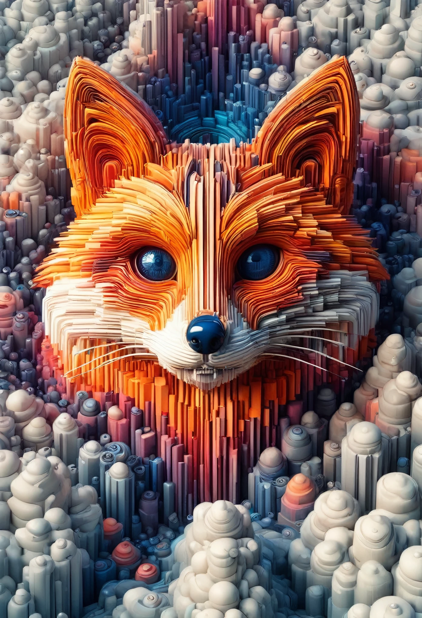["m0c awesome, fox face . awarded, professional, Very detailed", "m0c, fox face, Extremely detailed eyes, realist, hyper realist, vibrant colors, masterpiece, Digital art from DeviantArt, by artgem, by Alphonse Mucha"]
