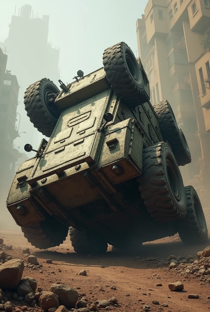 I want the image of a Guarani vehicle turned upside down