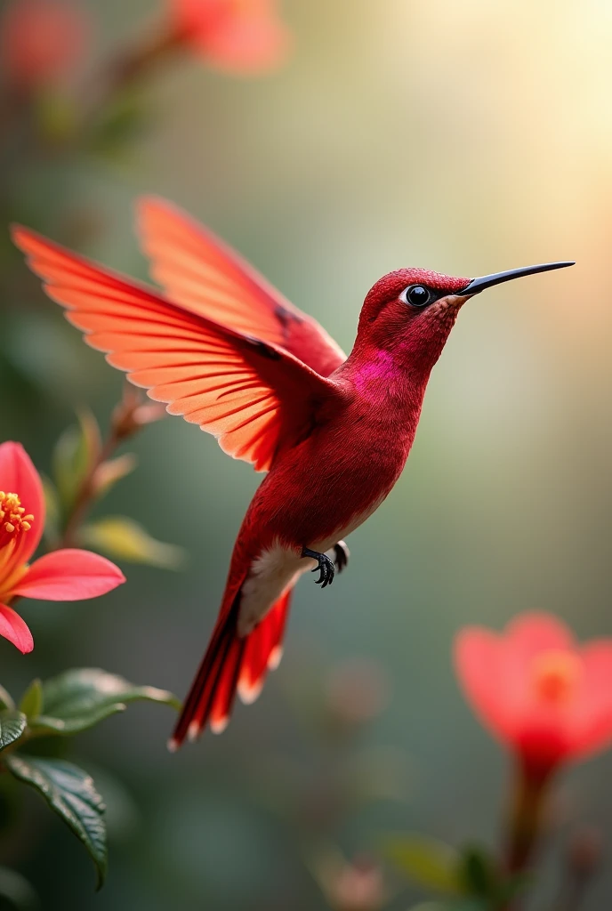 A red hummingbird