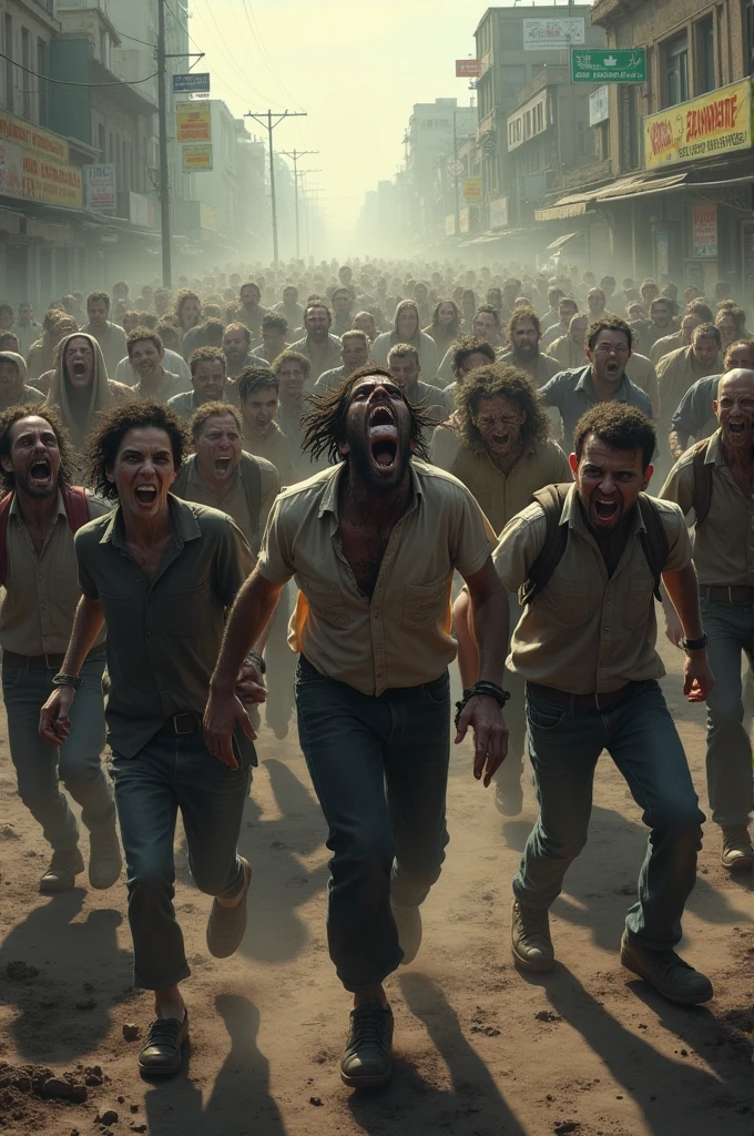 Zombies trying to attack refugees