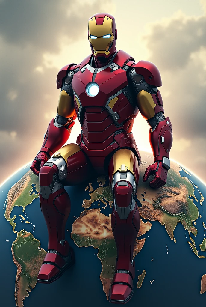 Ironan sitting on world