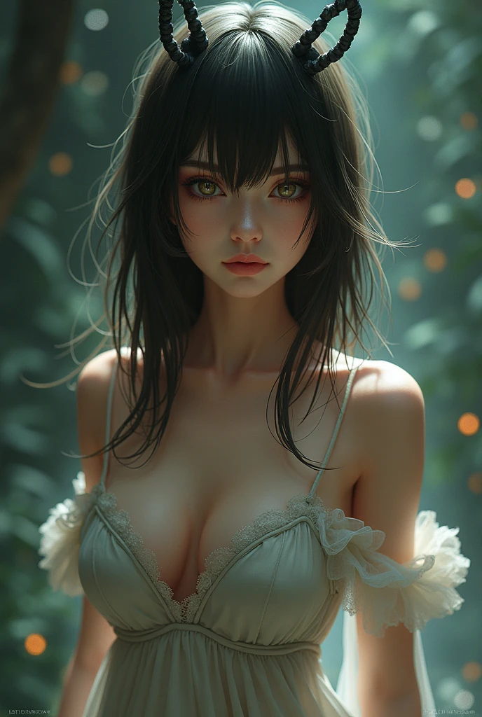 ((NSFW))(Best quality,4K,8K,highr,Master parts:1.2),ultra - detailed,(Realistic,Fotorrealista,photo-realistic:1.37),femele,Bright teary eyes,rainbow colour hair,Cast brilliant spells,mystical forest,enchanting atmosphere,vivd colour,Soft lighting, black andwhite