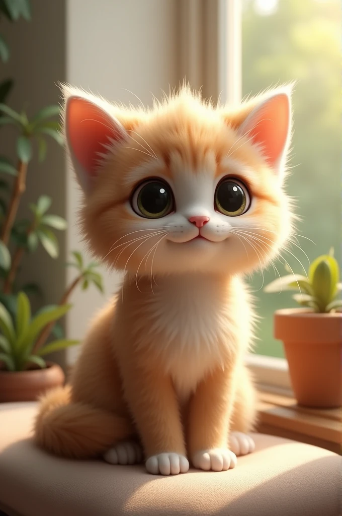 Realistic cute cat 