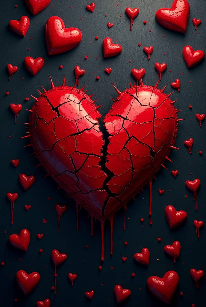  Create a party invitation, The theme is valentines day with Friday the 13th, broken hearts, no people in the invitation, with title is friday 13th