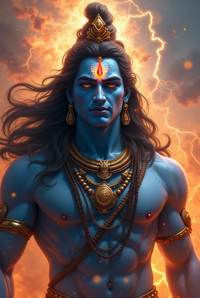 Lord shiv with fire eye
