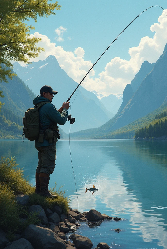 Create something eye-catching about fishing To make it your Facebook profile