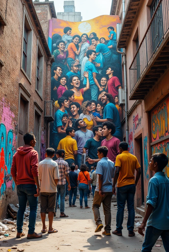 street graffiti written "Sociology" which conveys an image of people socializing and having internal desires and conflicts