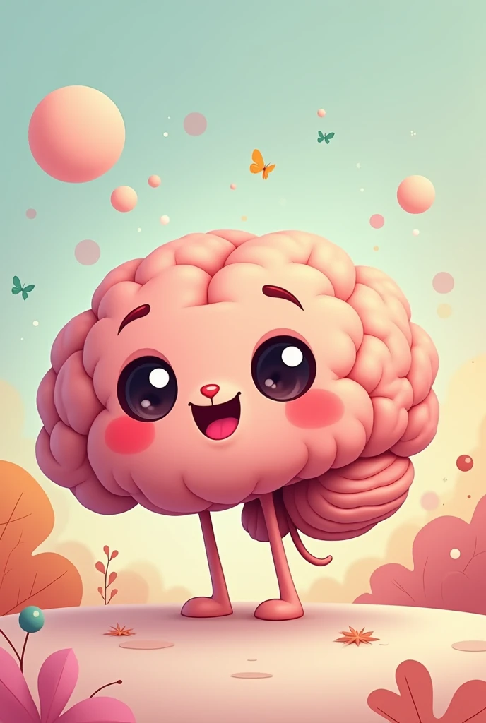 Cute Cartoon Brain