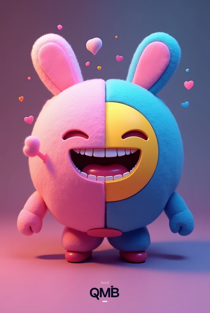 Create an dual theme icon , Split the DP in 2 half with one side showing quotation mark and other side featuring a meme icon with written QuoteMemeBlend or QMB and make it colourful and 3d