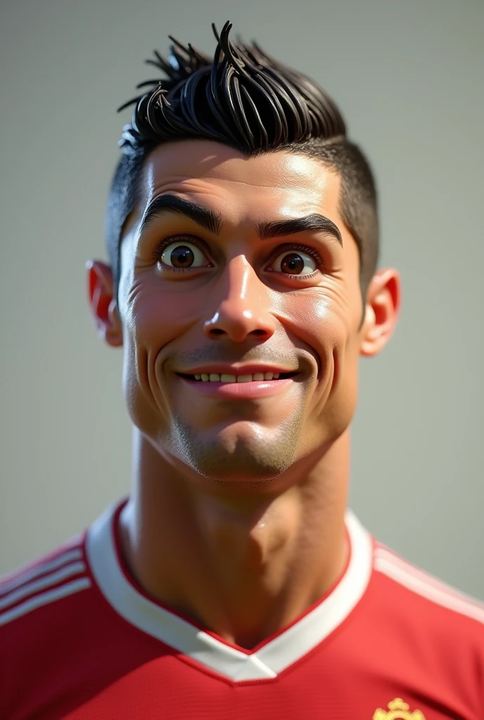 Realistic Cristiano Ronaldo with Pixar Drawing Face