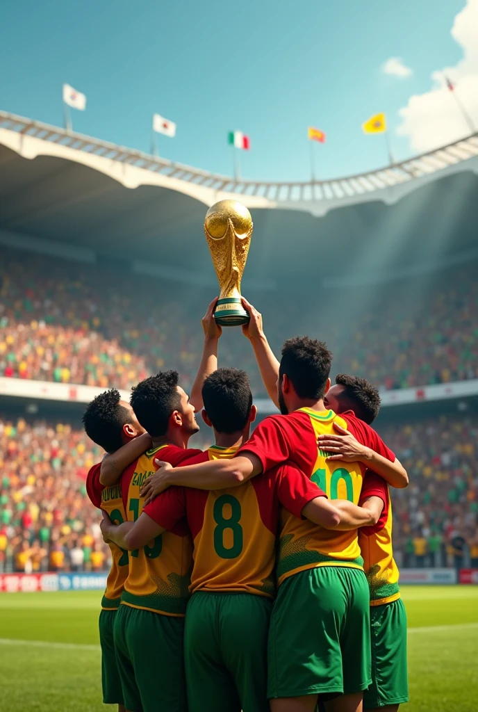 The Bolivian team winning a World Cup