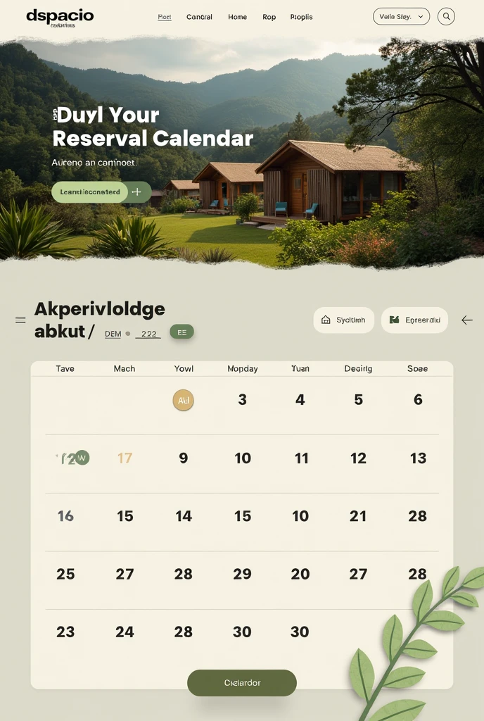 RESERVATION CALENDAR FOR AN ECOLODGE CALLED "DSPACIO CABINS" FROM MARCH 2026 ALL RESERVED
