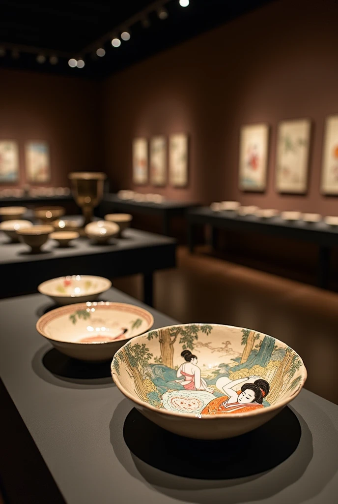 Pottery featuring Utamaro&#39;s pillow paintings、Displayed in museums、Spotlight、