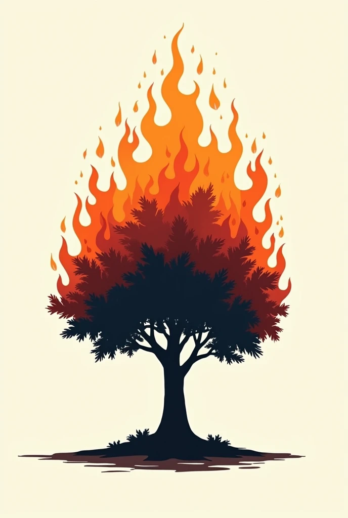 Minimalist burning bush for shirt design More fire