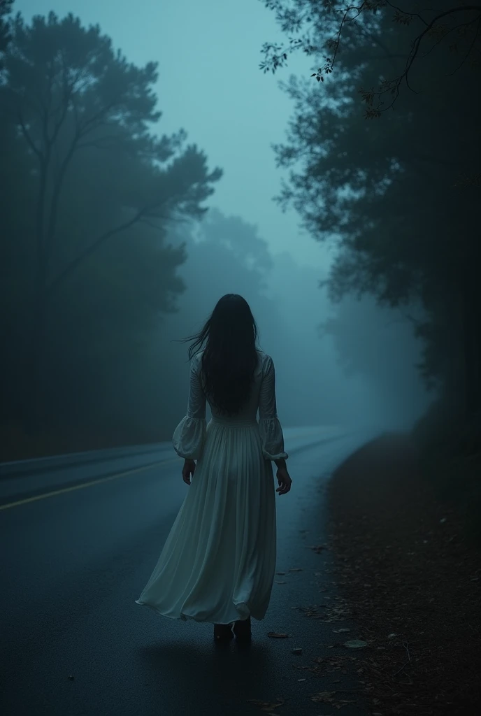 

---

**[Opening Scene]**  
*(Ominous, suspenseful music fades in. The screen is black, and the text slowly appears: "The Most Terrifying Urban Legend in California." Cut to a foggy night in the California wilderness, with the sound of a distant coyote howl.)*

**Narrator (Voiceover):**  
*"California… known for its sun, surf, and… shadows. But there's one shadow that’s darker than all the rest…"*

*(Cut to a dark, winding road surrounded by dense trees, with headlights faintly illuminating the path.)*

**Narrator (Voiceover):**  
*"Meet the ghostly **‘Lady in White’**… a restless spirit said to haunt the winding roads of **Niles Canyon**."*

*(Cut to a brief flash of a ghostly woman in a white dress standing on the side of the road, partially obscured by fog.)*

**[Scene Transition]**  
*(Show a vintage car driving down a foggy, narrow road.)*

**Narrator (Voiceover):**  
*"Legend has it… if you’re driving alone at night, she may appear suddenly, standing by the roadside… looking lost and desperate."*

*(Cut to a POV shot from inside a car, wit? the figure of the Lady in White appearing in the distance.)*

**Narrator (Voiceover):**  
*"She will try to hitch a ride… and if you stop, she’ll climb into the backseat without a word. But whatever you do… never look at her reflection in your rear-view mirror."*  

*(Cut to a slow-motion close-up of a rear-view mirror, foggy, with a shadow slowly forming in the back seat.)*

**Narrator (Voiceover):**  
*"Those who did… say they saw her face morph into something… terrifying."*  

*(Cut to a quick flash of a distorted, ghostly face, with a sudden, chilling sound effect.)*

**[Scene Transition]**  
*(Cut to the car speeding up, the driver looking increasingly scared, glancing back nervously.)*

**Narrator (Voiceover):**  
*"If you keep your eyes forward and drive her to her destination, she might simply vanish when you arrive… but if you look back… you might not make it out of Niles Canyon alive."*

*(Show the car reaching a