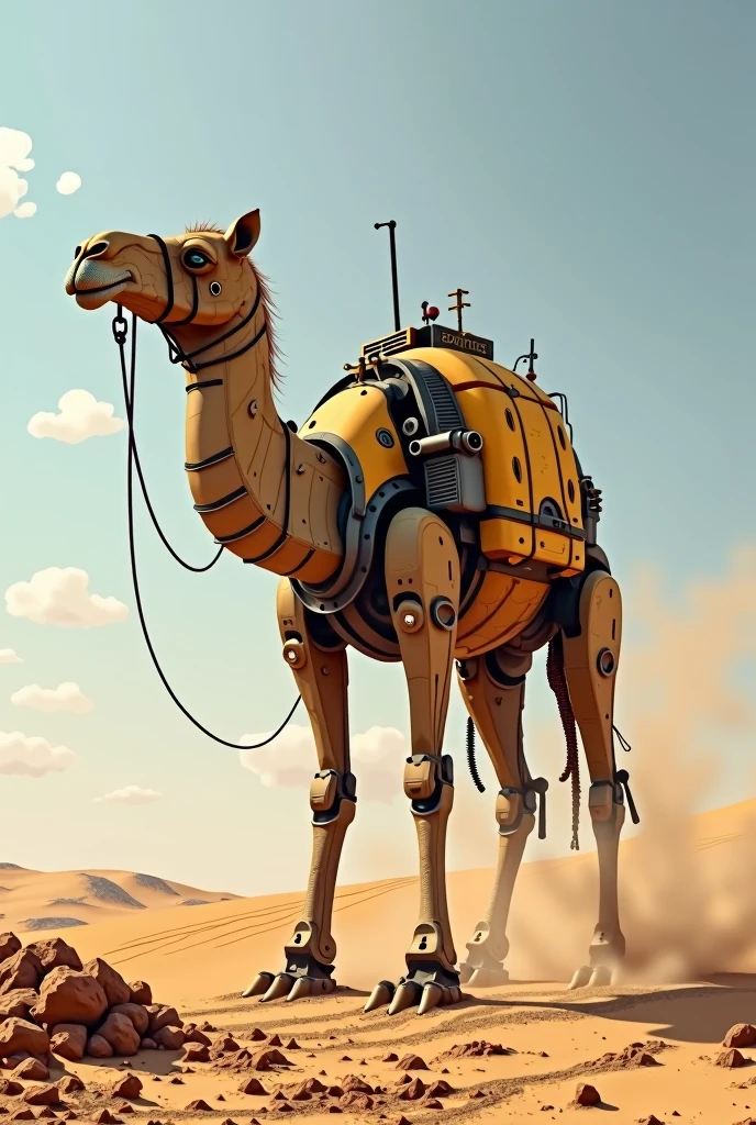 A camel that is also an excavator 