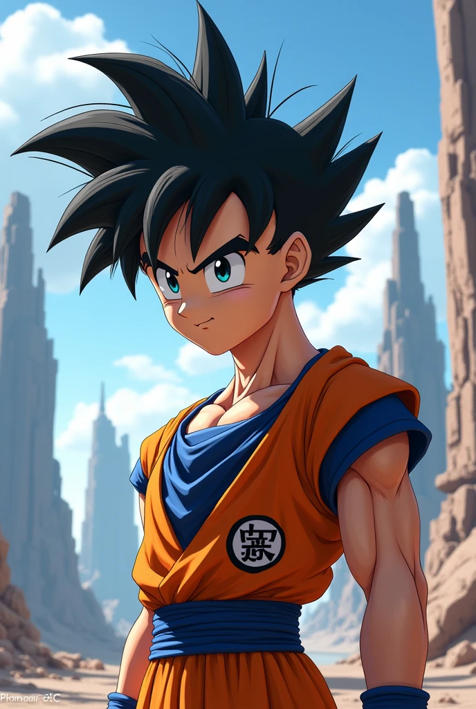 Can you make an image of a future Son Goten with the Dragon Ball GT hairstyle???