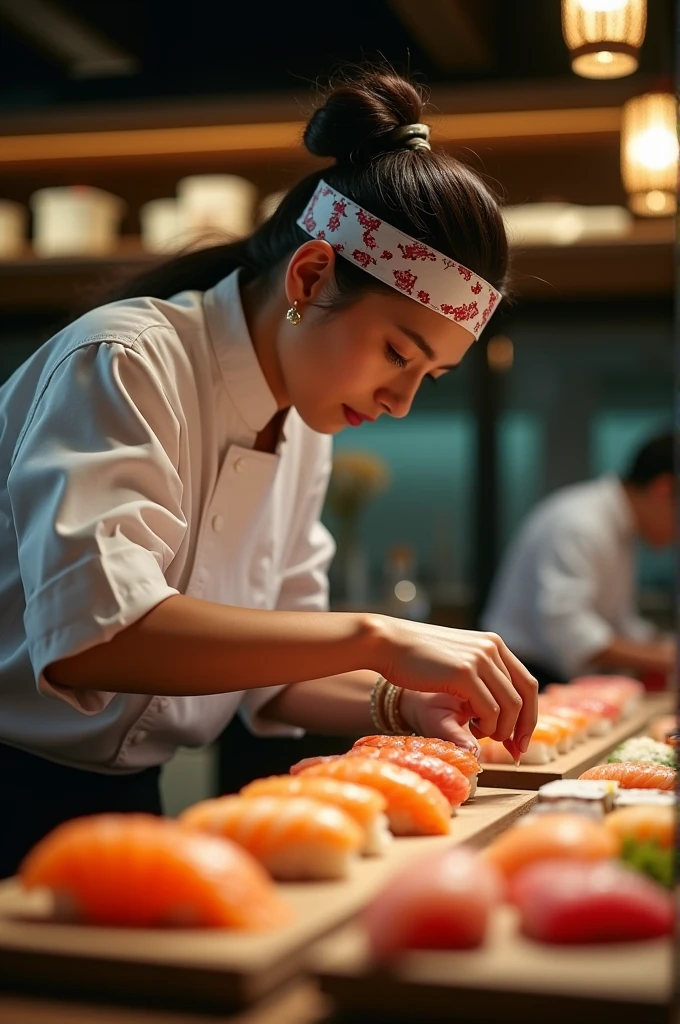 Make a sushi making video at azuma sushi restaurant