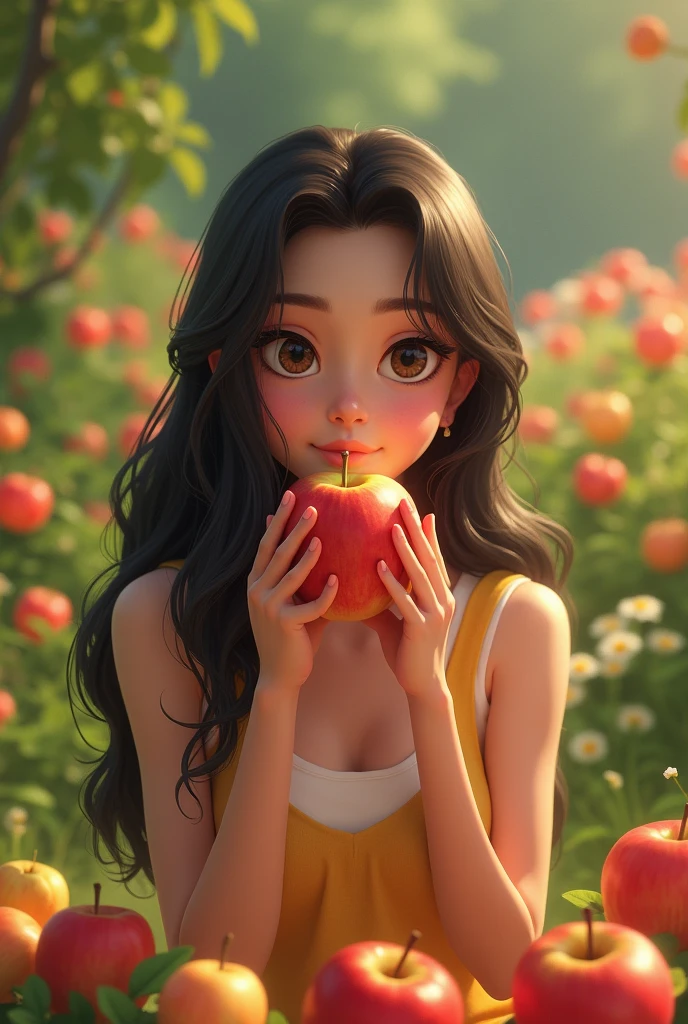 Ankita eating apple