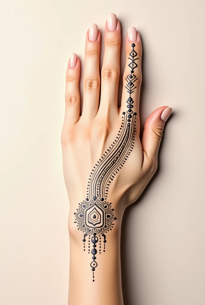 generate modern and simple Arabic mehndi design on hand