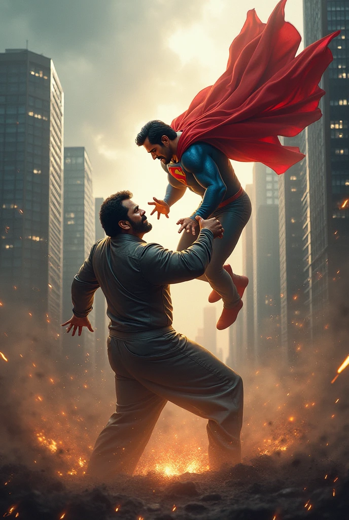 Mohanlal fighting super man