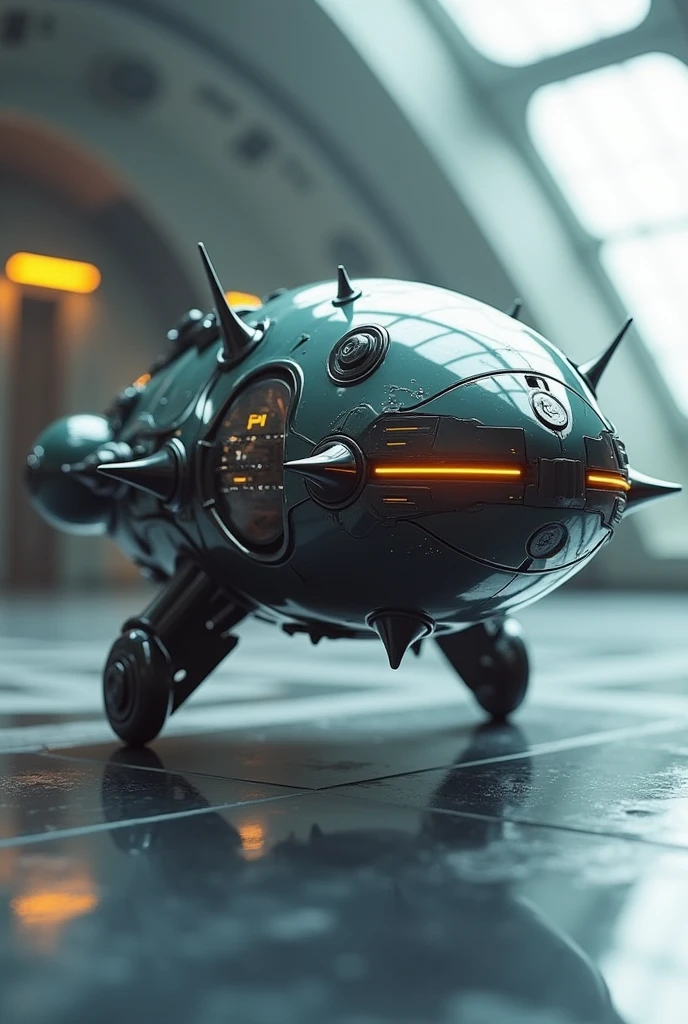 Small machine/Aerial/four mini thrusters below it/spikes around its structure