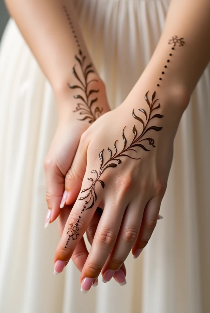 generate modern and simple Bridal mehndi design on hand