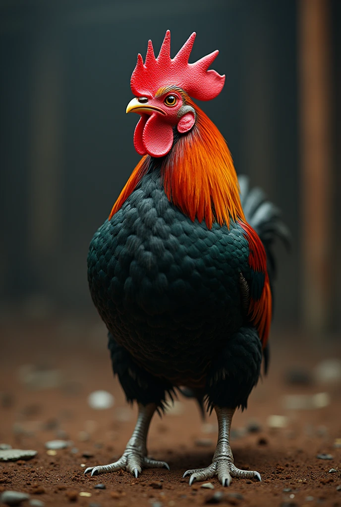 Design me an image of a fighting cock for a birthday of a cockfighter's admirer who is turning 30.