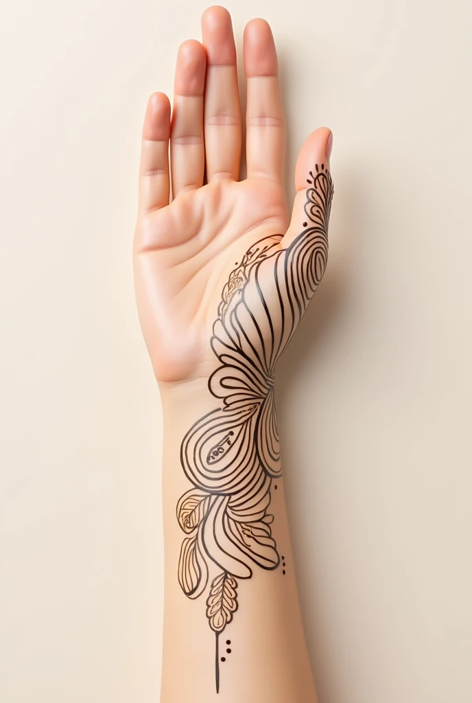 generate modern and simple Arabic mehndi design on hand